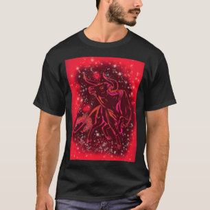 Running Bull T - Shirt Red Starry Night