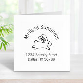 Running Bunny Rabbit Address Gummistempel