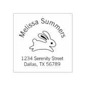Running Bunny Rabbit Address Gummistempel (Prägung)