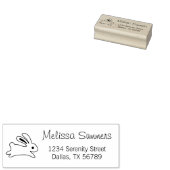 Running Bunny Rabbit Address Gummistempel (Stempel)