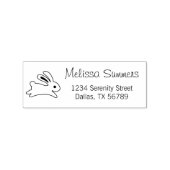 Running Bunny Rabbit Address Gummistempel (Prägung)