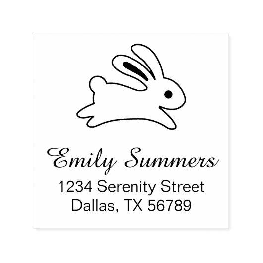 Running Bunny Rabbit Address Permastempel (Design)