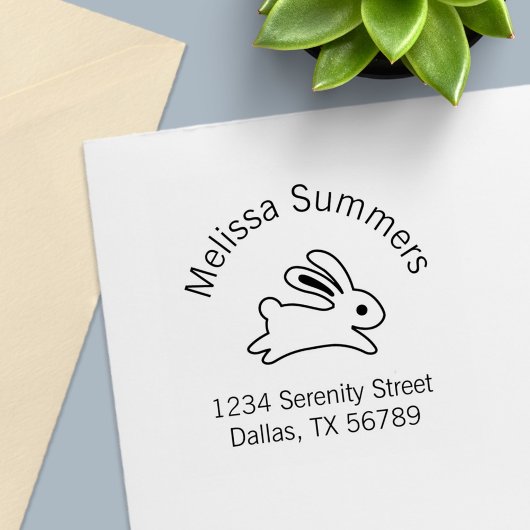 Running Bunny Rabbit Address Permastempel