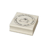 Running Bunny Rabbit Round Address Gummistempel (Stempel)