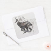 Running Chamois Quadratischer Aufkleber (Umschlag)