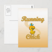 Running Chick Postkarte (Vorne/Hinten)