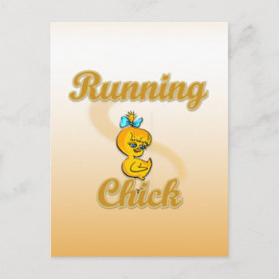 Running Chick Postkarte