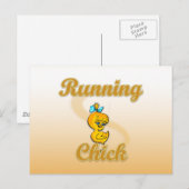 Running Chick Postkarte (Vorne/Hinten)