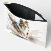 Running Collie Dog Zubehörtasche (Offen)