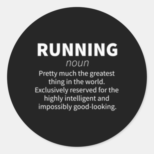 Running Definition 5K Marathon Runner Runder Aufkleber (Vorderseite)