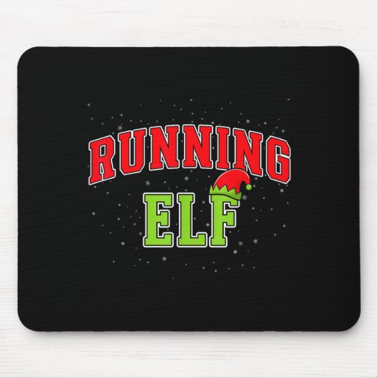 Running Elf Christmas Family Matching Group Xmas R Mousepad (Vorne)
