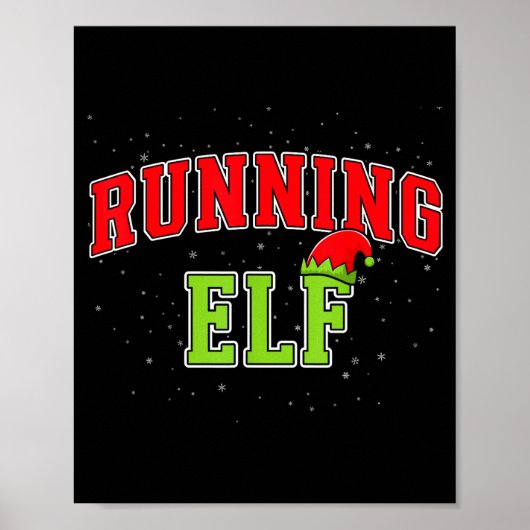 Running Elf Christmas Family Matching Group Xmas R Poster (Vorne)
