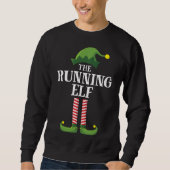 Running Elf Matching Family Group Weihnachts-Party Sweatshirt (Vorderseite)