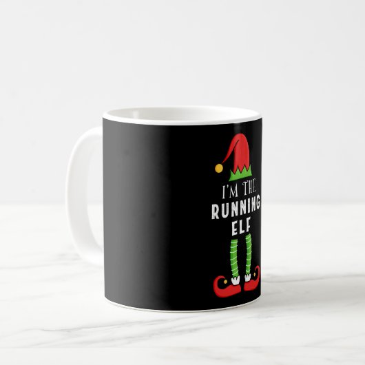 Running Elf Weihnachten Matching Family Geschenk Kaffeetasse (Vorderseite Links)
