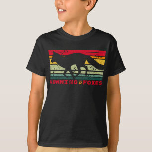 Running Foxes Fox Kontur Forest Animal Colorful T-Shirt