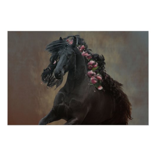 Running Friesian - Poster (Vorderseite)
