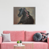 Running Friesian - Wrapped Canvas Leinwanddruck (Insitu (Wohnzimmer))