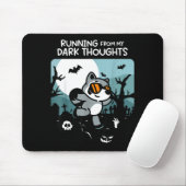 Running From My Dark Thoughts Funny Raccoon Hallow Mousepad (Mit Mouse)