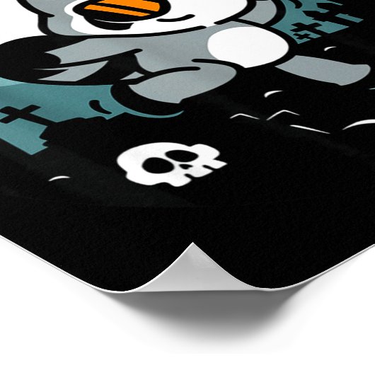 Running From My Dark Thoughts Funny Raccoon Hallow Poster (Ecke)