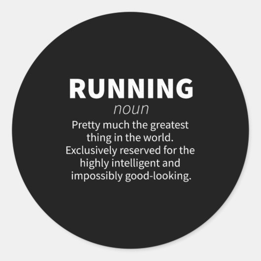 Running Funny Definition Funny 5k Marathon Runner Runder Aufkleber (Vorderseite)