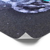 Running Gecko | Blauer Spritzer Poster (Ecke)