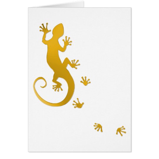 Running Gecko gold | transparenter Hintergrund Karte