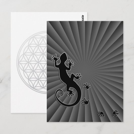 Running Gecko Postkarte (Vorne/Hinten)