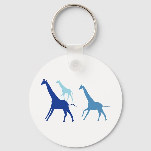Running Giraffe (blau) Schlüsselanhänger (Vorderseite)