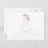 Running Girl 1 Postkarte (Vorne/Hinten)