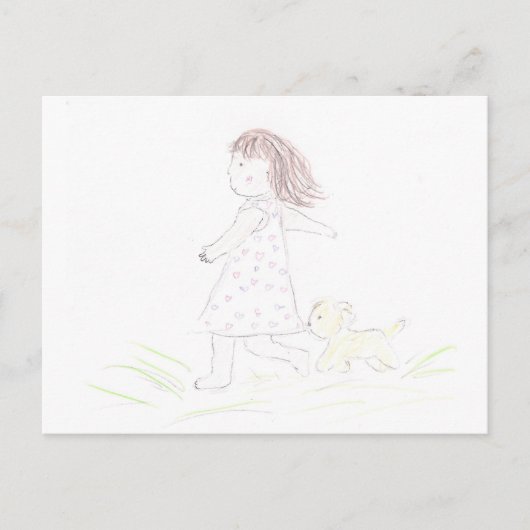 Running Girl 1 Postkarte (Vorderseite)