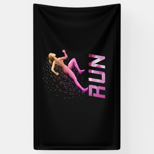 Running Girl - Girl-Läufer Banner (Vertikal)
