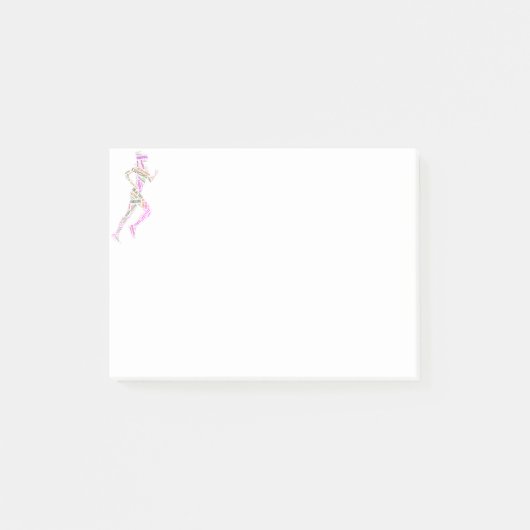 Running Girl Post-it Klebezettel (Vorderseite)
