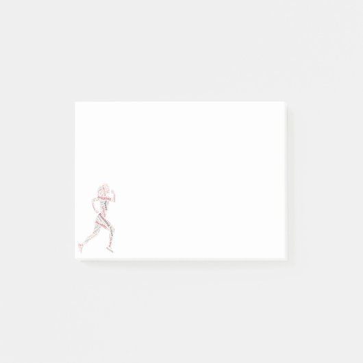 Running Girl Post-it Klebezettel (Vorderseite)