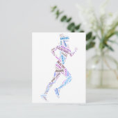 Running Girl Postkarte (Stehend Vorderseite)