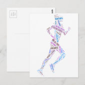 Running Girl Postkarte (Vorne/Hinten)