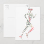 Running Girl Postkarte (Vorne/Hinten)