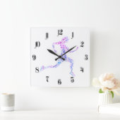 Running Girl Quadratische Wanduhr (Zuhause)