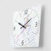 Running Girl Quadratische Wanduhr (Winkel)