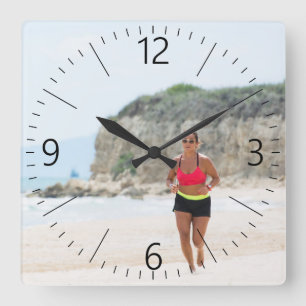 Running Girl Quadratische Wanduhr