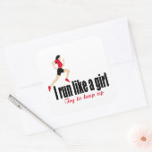 Running Girl Quadratischer Aufkleber (Umschlag)