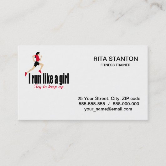 Running Girl Visitenkarte (Vorderseite)