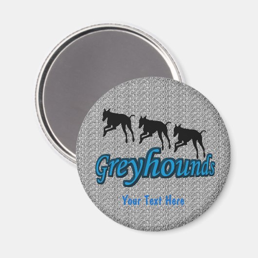 Running Greyhound Silhouetten Dog Magnet (Vorderseite/Rückseite)