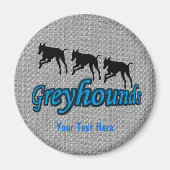 Running Greyhound Silhouetten Dog Magnet (Vorne)