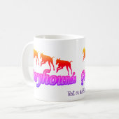 Running Greyhounds Rainbow Personalisiert Kaffeetasse (Vorderseite Links)