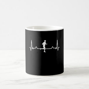 Running Heartbeat Line Funny Runner-Geschenk Kaffeetasse