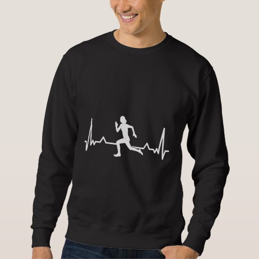 Running Heartbeat Line Funny Runner Geschenk ZG2we Sweatshirt (Vorderseite)