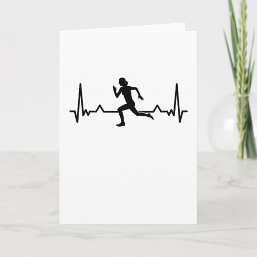 Running Heartbeat Line Funny Runner Geschenke Karte (Vorderseite)