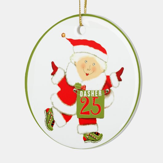 Running Holiday-Geschenk Keramik Ornament (Links)