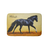 Running Horse Black Stallion Badematte (Vorderseite)