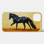 Running Horse Black Stallion Case-Mate iPhone Hülle (Rückseite (Horizontal))